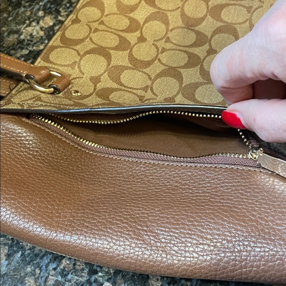 Coach Tan and Brown Signature Tote - Picture 6 of 16